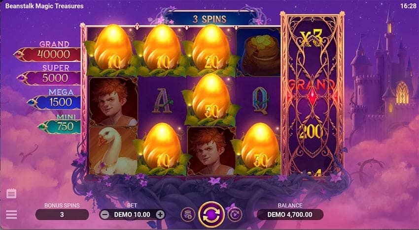 Beanstalk Magic Treasures - Bonus Game with Grand Reel
