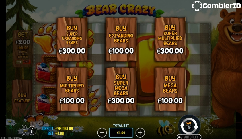Bear Crazy - Buy Bonus Menu