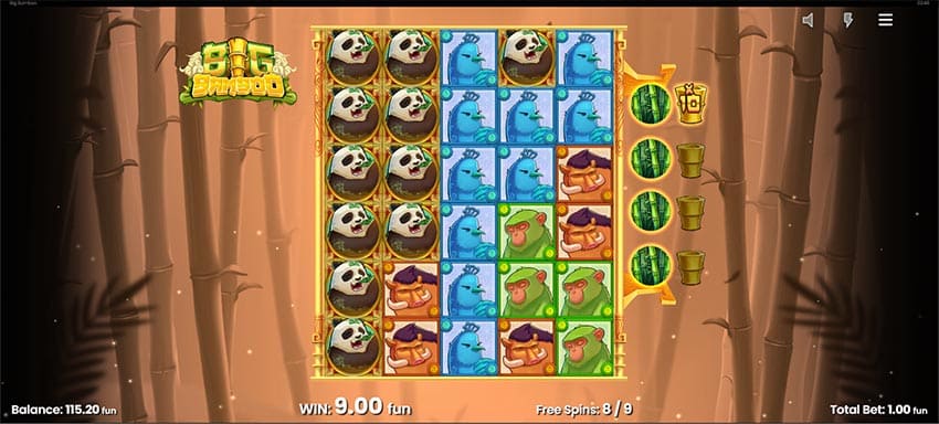 Free spins event progression on the right side
