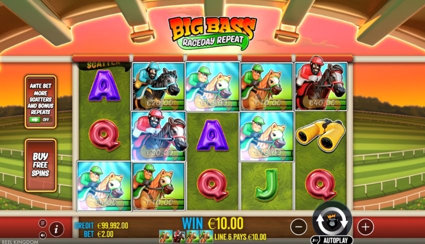 Base Game - Big Bass Raceday Repeat Slot