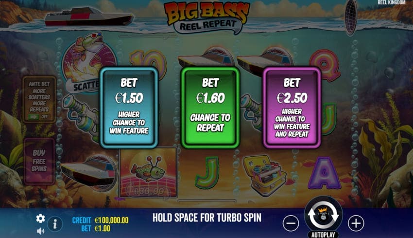 Ante Bet Option - Big Bass Reel Repeat Slot