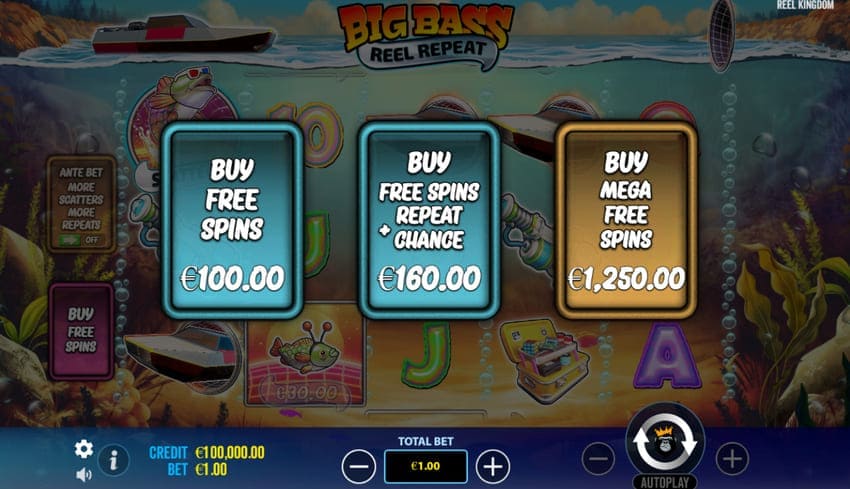 Buy Free Spins Option - Big Bass Reel Repeat Slot