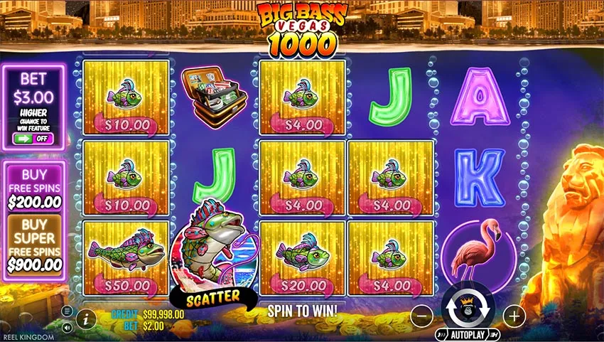 Big Bass Vegas 1000 Slot - Base Game