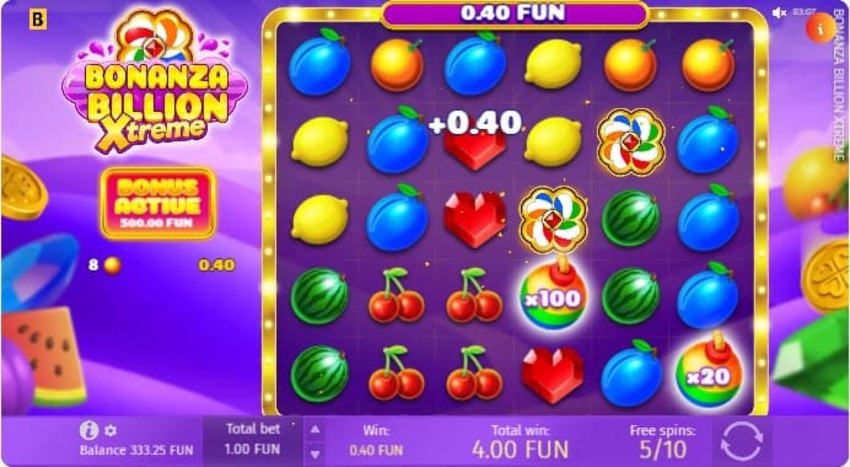 How cascading reels work in Bonanza Billion Xtreme