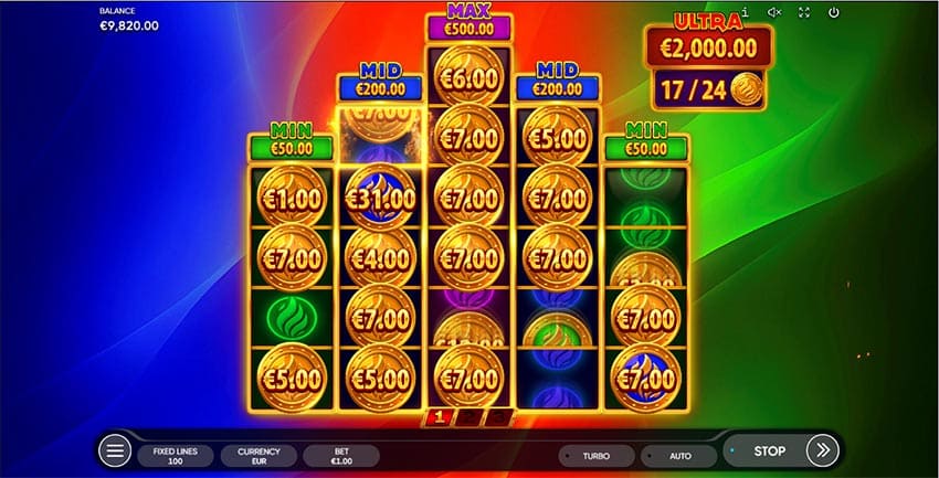 Burning Coins 100 - Hold and Win Bonus Game