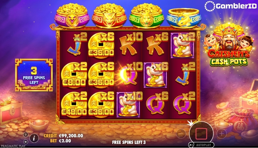 Caishen’s Cash Pots - Free Spins Feature