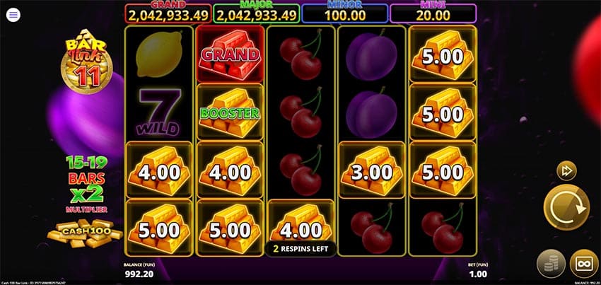 Cash 100 Bar Link - Hold and Win Bonus Game