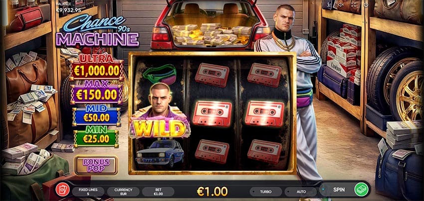 Chance Machine 90s - Wild Win in a Base Game