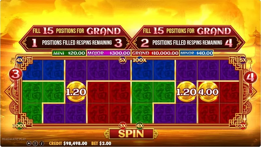 Chests of Cai Shen Infinity Slot - Red Bonus Double 5x3 Reelsets