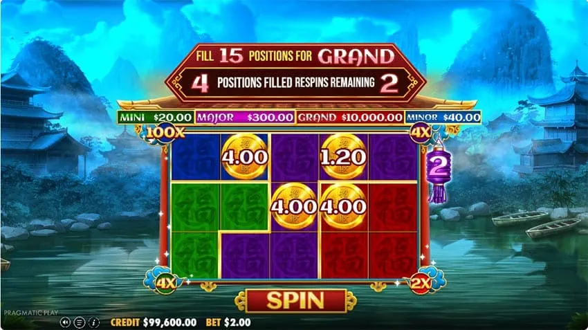 Chest Respin Bonus Feature in Chests of Cai Shen Infinity Slot