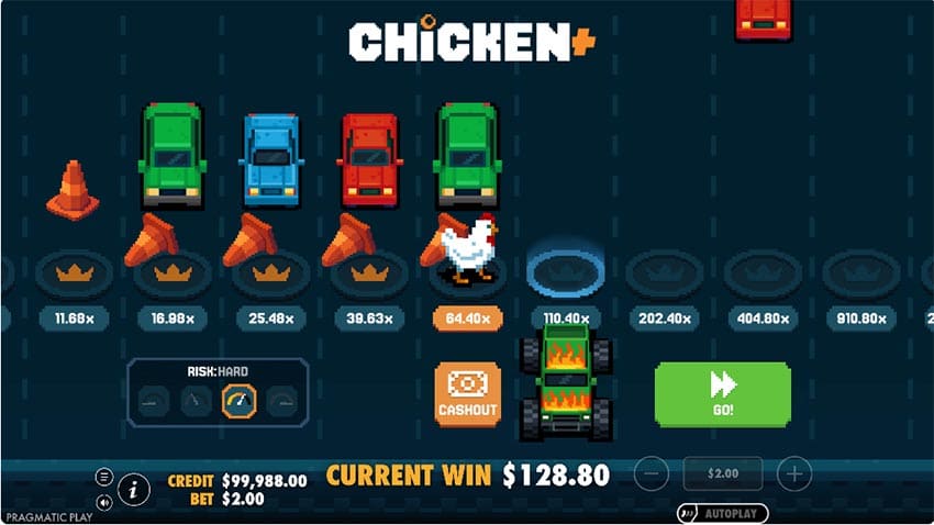 An example of the game interface for Chicken+