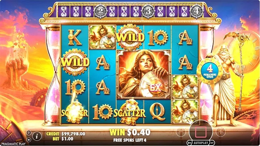 Chronos Sands of Eternity free spins Level 1 with 2x2 wild symbol