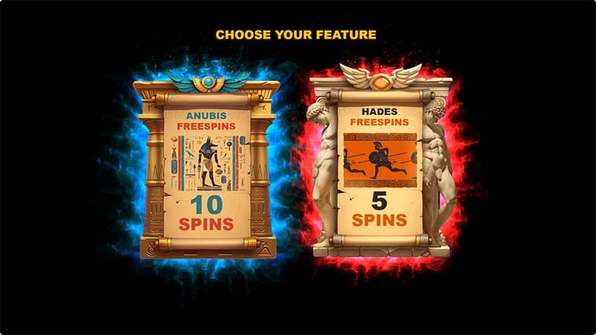 Clash of Gods: Anubis vs Hades - Free Spins Mode Selection