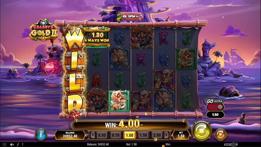 Treasure Trail Slot - Re-spin + Walking Wild Feature in action