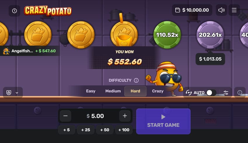 Crazy Potato offers high-reward potential