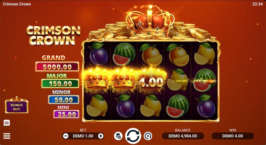 Crimson Crown - Wild Win Combination in a Main Game