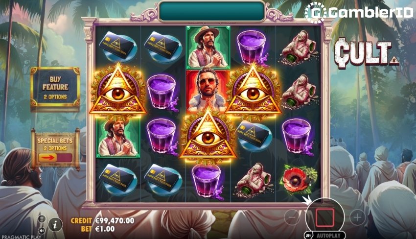 CULT Slot - Scatter symbols trigger the bonus round
