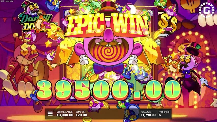 Epic Win Screen - 39,500 Dollars