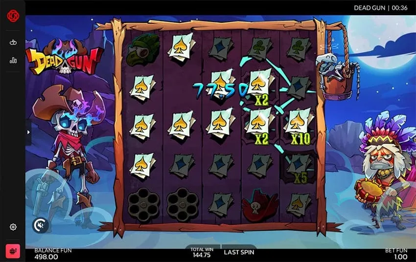 Free spins in a Dead Gun slot machine