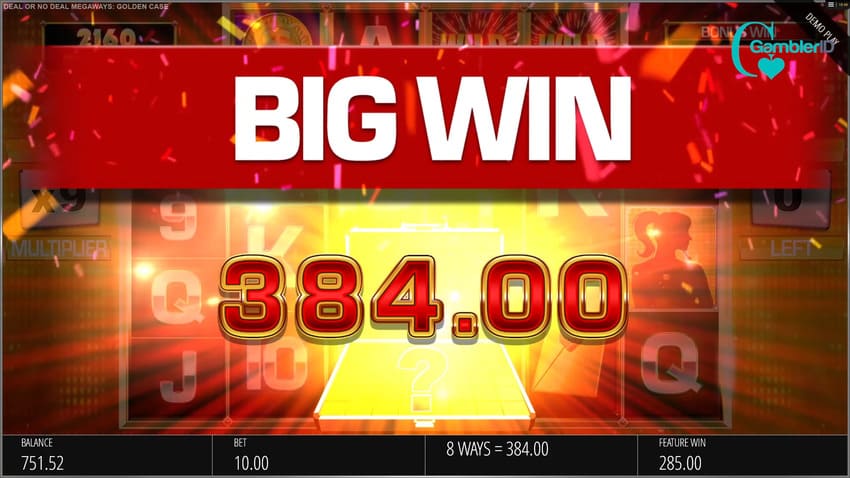 Deal or No Deal Golden Case Megaways - Big Win
