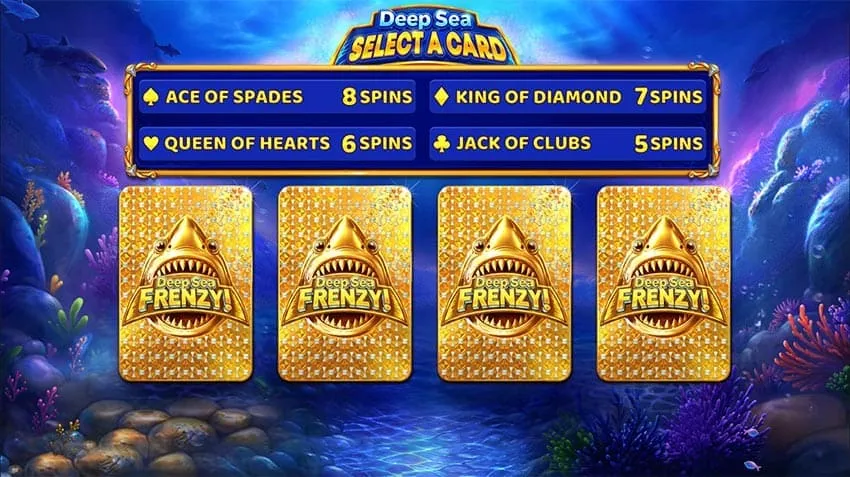 Deep Sea Frenzy Slot - 4 cards for manually selecting the Free Spin modifier