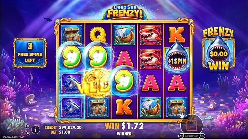Deep Sea Frenzy Slot - Free Spins Bonus Feature