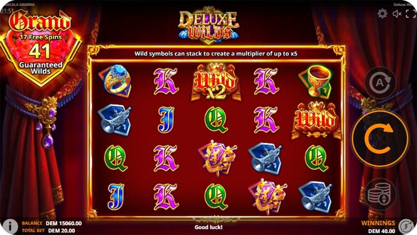 Deluxe Wilds - Grand Free Spins Bonus