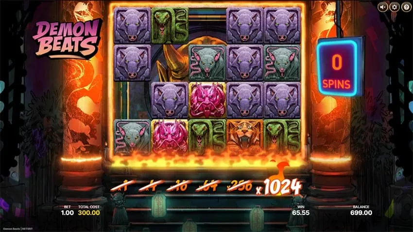 Demon Beats Slot - The Multiplier Bar x1,024