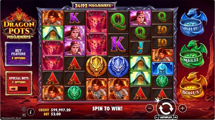 Dragon Pots Megaways - Main Game