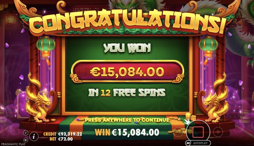 Dragon Tiger Fortunes - Big Win