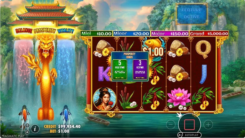 Bonus feature choice - Free Spins Bonus Game or Re-Spins Bonus Game