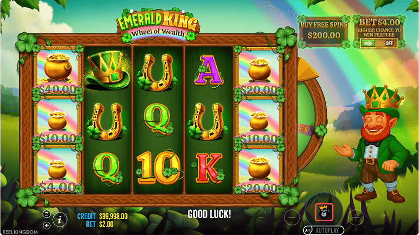 Emerald King - Wheel of Wealth slot - main game view (Pragmatic Play, 2026)