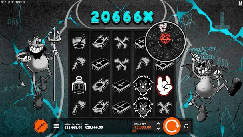 Epic SixSixSix High Roller FeatureSpins activated with a 20,666x max win