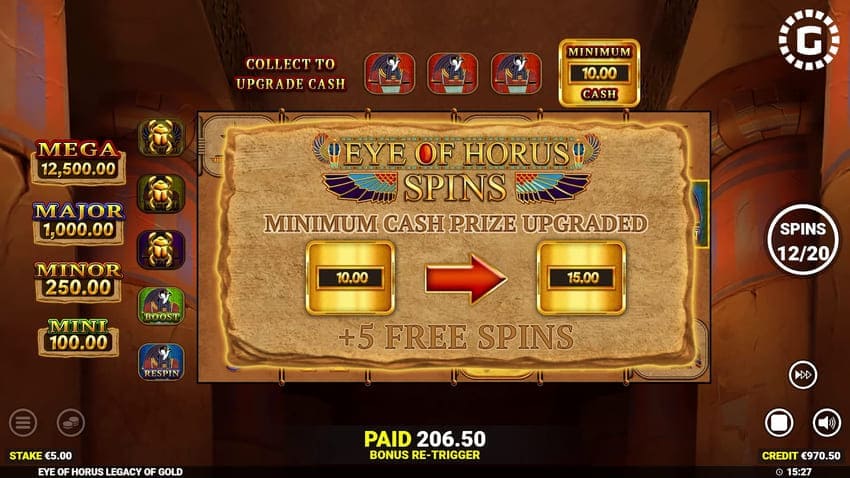Eye of Horus Legacy of Gold Slot - Extra Free Spins