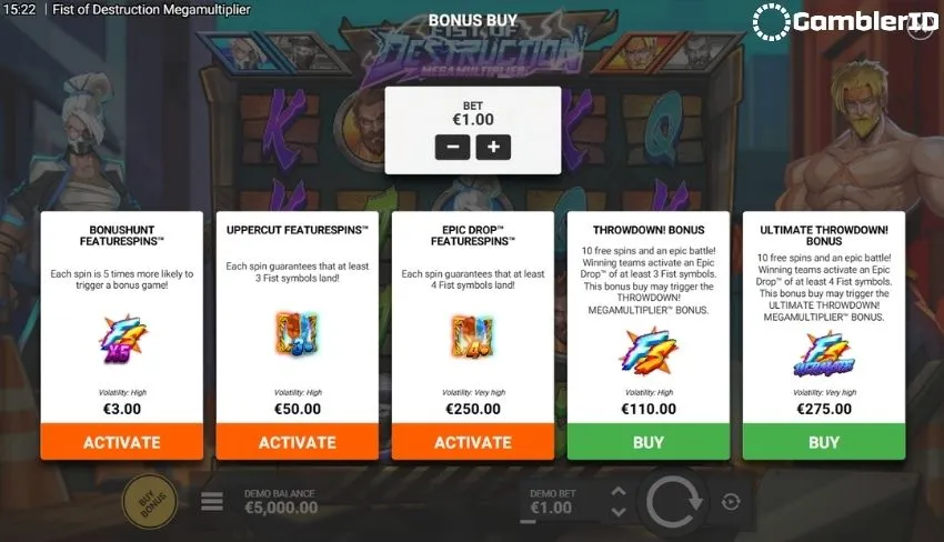 Fist of Destruction Megamultiplier - All bonus purchase options on one screen
