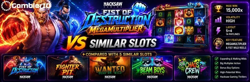 Fist of Destruction Megamultiplier vs Similar Slots