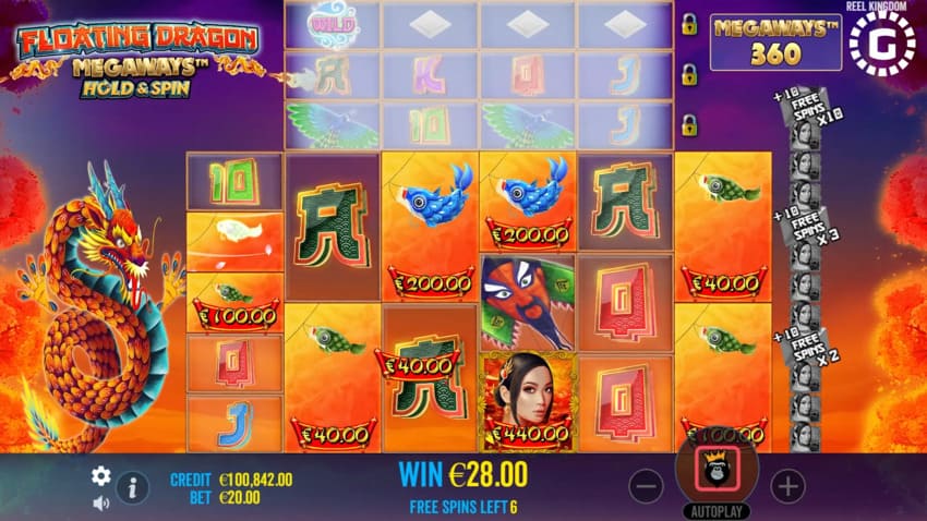 Floating Dragon Megaways - Free spins