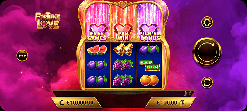 Fortune Love slot - 3x3 layout with the Pile Collector mechanic above the reels