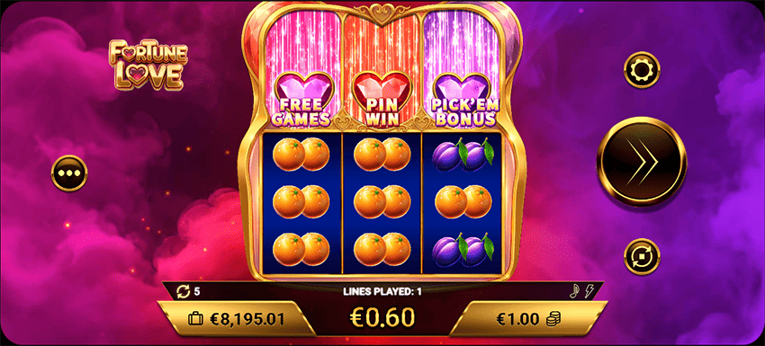 Close-up of three heart collectors above the reels with token counters filling