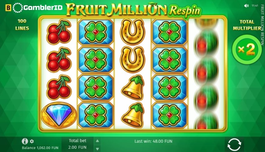 Fruit Million Respin Slot - Expanding Wild with Respins Feature