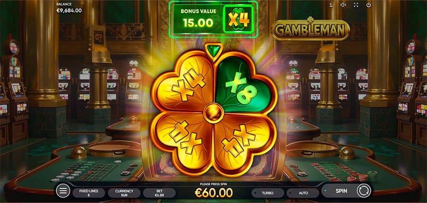Gambleman - Clover Wheel Feature