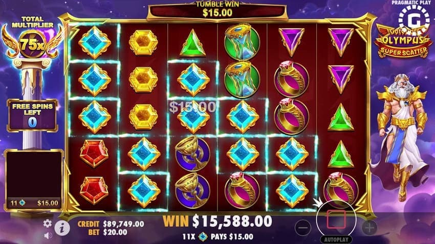 Gates of Olympus Super Scatter Slot - Free Spins Win
