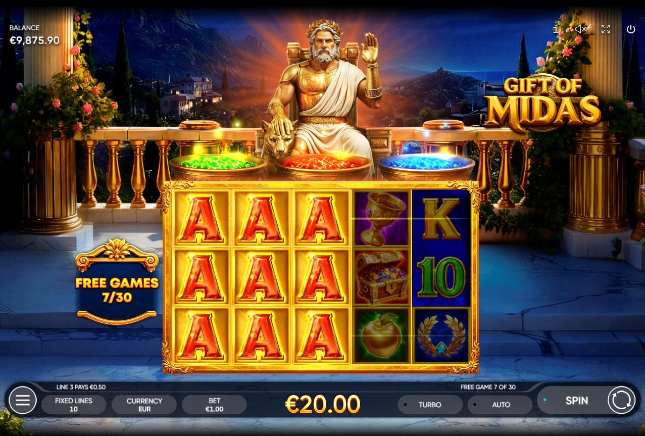 Gift of Midas Slot - Free spins with Additional FS Triggered