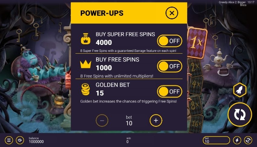Greedy Alice 2: Bigger Bites Slot - Golden Bet & Feature Buys Options