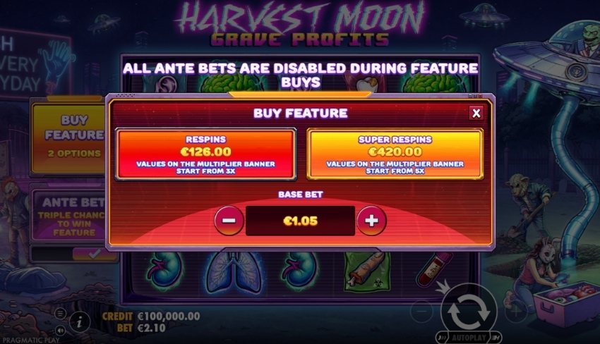 Harvest Moon Grave Profits Slot - Buy Bonus Feature
