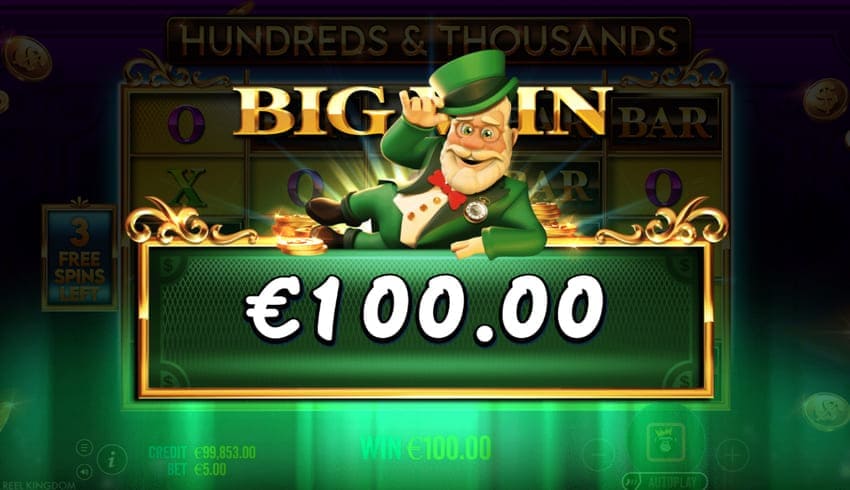 Big Win 100 euro at Hundreds and Thousands Slot