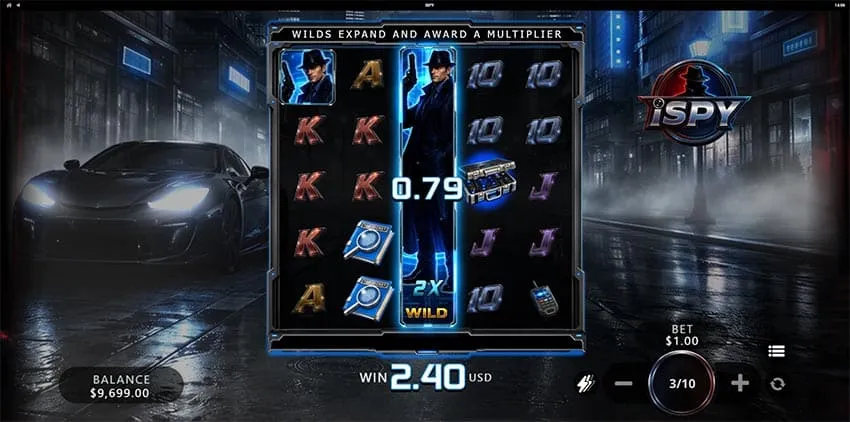 Free spins with expanding wilds in the iSpy slot