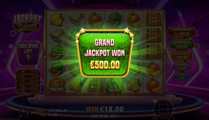 Win Grand Jackpot x500 - Jackpot Blaze Slot