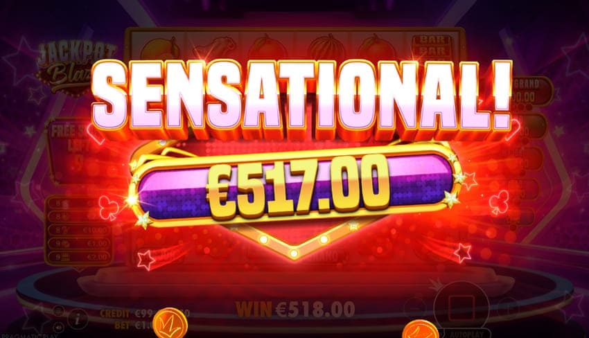 Sensational Win 517 Euro - Jackpot Blaze Slot
