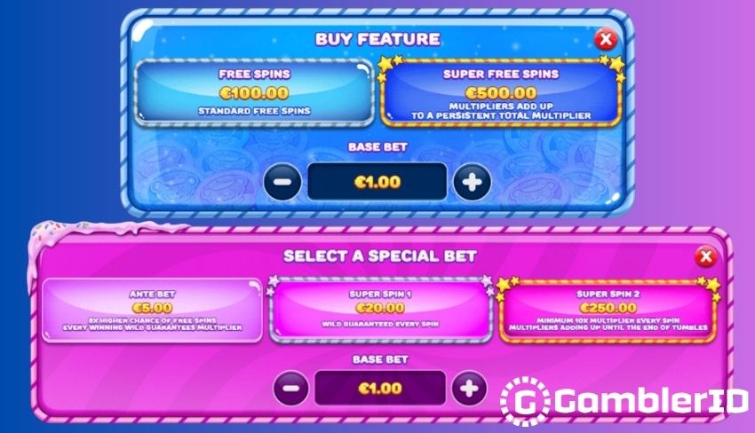 Jelly Express Slot - Costs of all bonus purchase options
